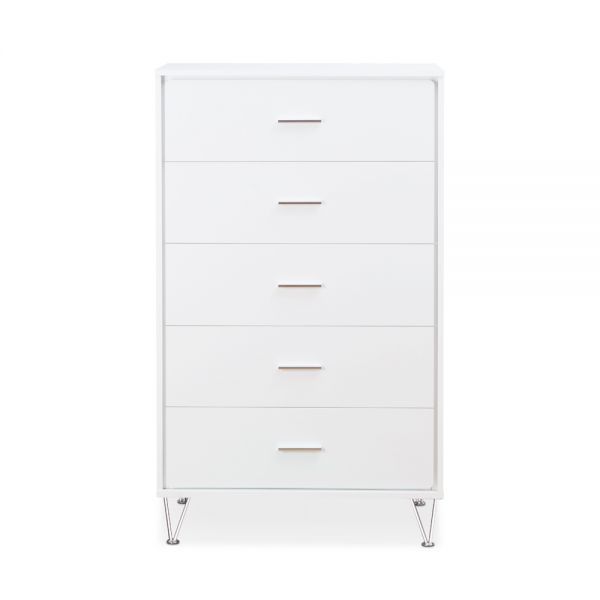 Five Drawer Standard Chest - White