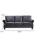 3 Seater Sofa With Nailhead Trim And Turned Legs For Living Room US Pride
