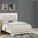 Eastern King Size Bed With LED Lights And Mirror Trim - Cream / Ivory Home Essentials