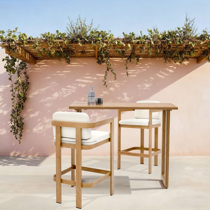 Bar Stool For Gardens And Patio (Set of 2) - Wood Home Essentials