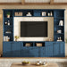 Farmhouse Elegant Entertainment Center Wall Unit With 4 Drawers Hearth and Haven