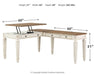 Realyn - L Shaped Desk With Lift Top - White / Brown Signature Design by Ashley®