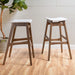 Mid Century Modern Bar Stool Set With Upholstered Seating Noble House