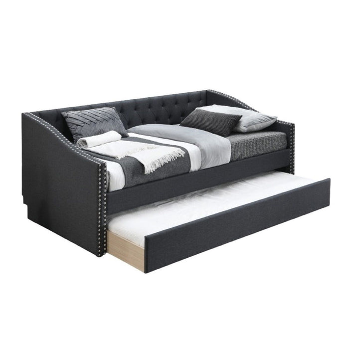 Daybed With Trundle Nailhead Trim Button Tufted Home Essentials