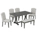 Dining Table Set With 4 Upholstered Chairs And Bench Hearth and Haven
