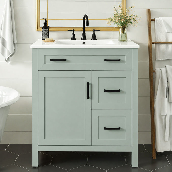 Bathroom Vanity With Sink, 2 Soft Close Drawers, 1 Soft Close Door, Adjustable Shelf Hearth and Haven