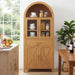 Arched Kitchen Pantry Cabinet With Adjustable Shelves And Barn Door Design Home Essentials