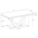 Allessandra - Rectangular U-Shaped Base Dining Table - White / Silver Furniture Max