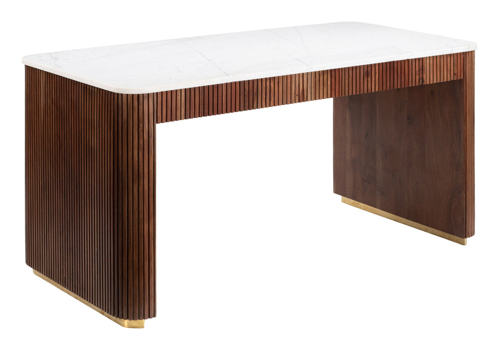 Obeah - Desk - White / Walnut Zuo Modern