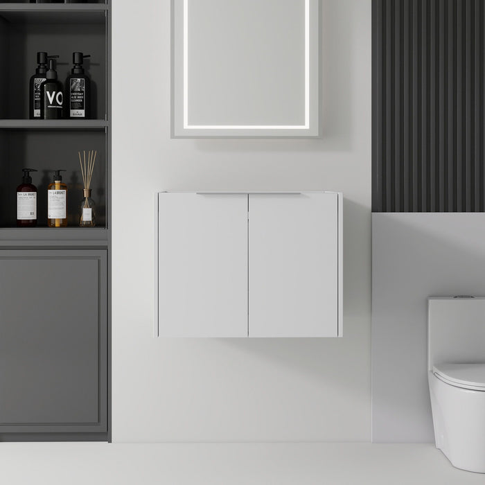 Floating Bathroom Vanity Cabinet With Soft Close Double Doors, Spacious Interior Storage, Wall Mounted, Cabinet Only Home Essentials