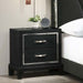 Nightstand With USB Port, Tapered Legs - Black Home Essentials