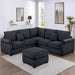 Modern Sectional Set With Corner Wedge, Loveseat, Ottoman & 2 Pillows Home Essentials