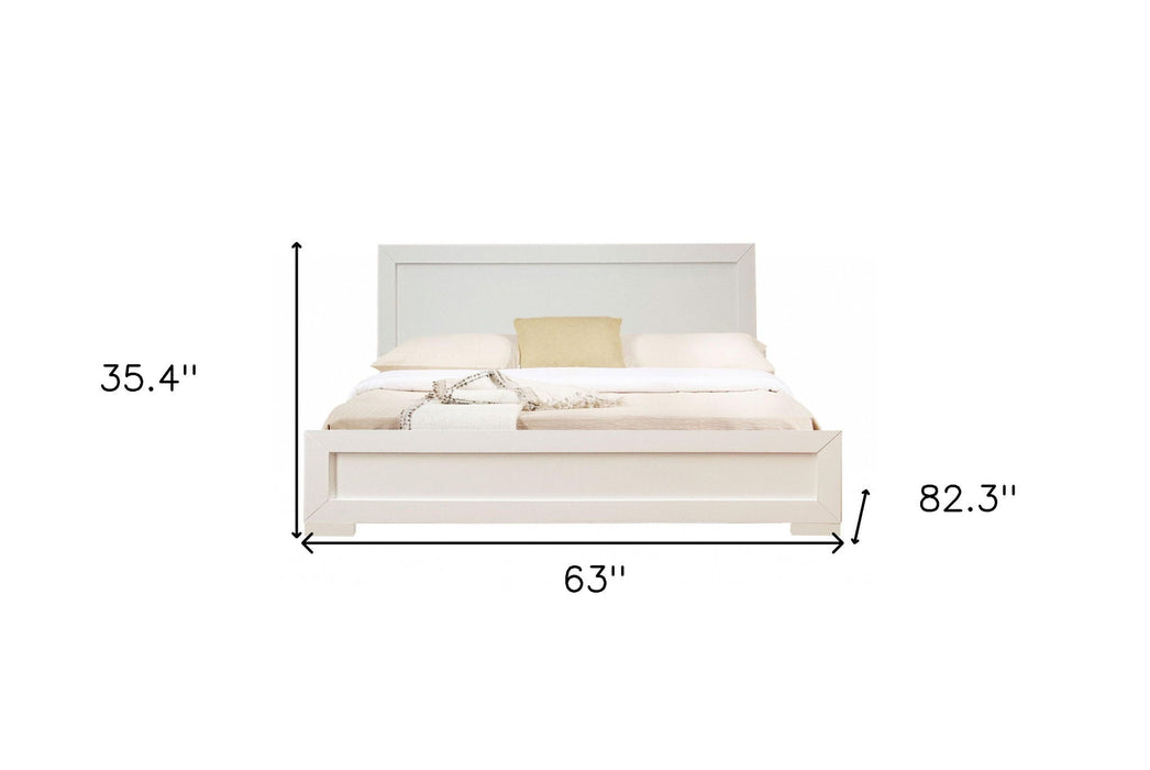 Wood Queen Platform Bed - White