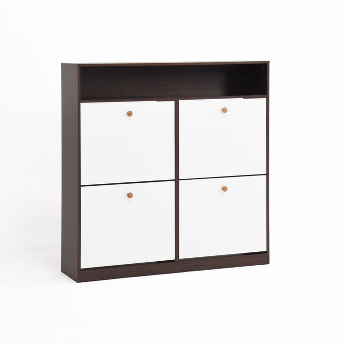 Modern Freestanding Shoe Storage Cabinet With 4 Flip Drawers