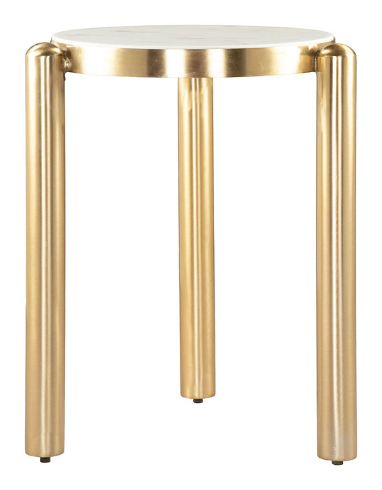 Noan - Side Table - White / Gold Zuo Modern