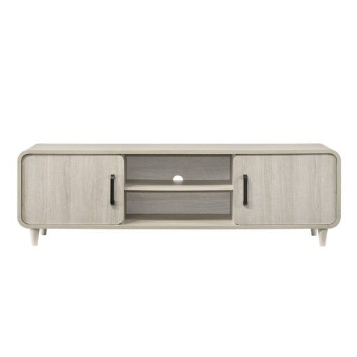 TV Stand With Sliding Doors And Handles, Living Room Furniture - Antique White Home Essentials