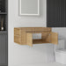 Floating Bathroom Vanity Cabinet, Soft Close Double Drawers, Open Side Storage, Wall Mounted, Cabinet Only Home Essentials
