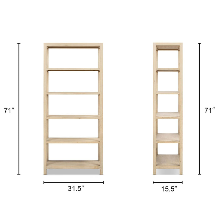 Ellis - 5 Shelf Open Frame Bookcase - Natural Jennifer Taylor Home