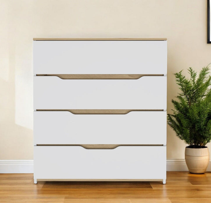 Four Drawer Standard Chest - Brown And White