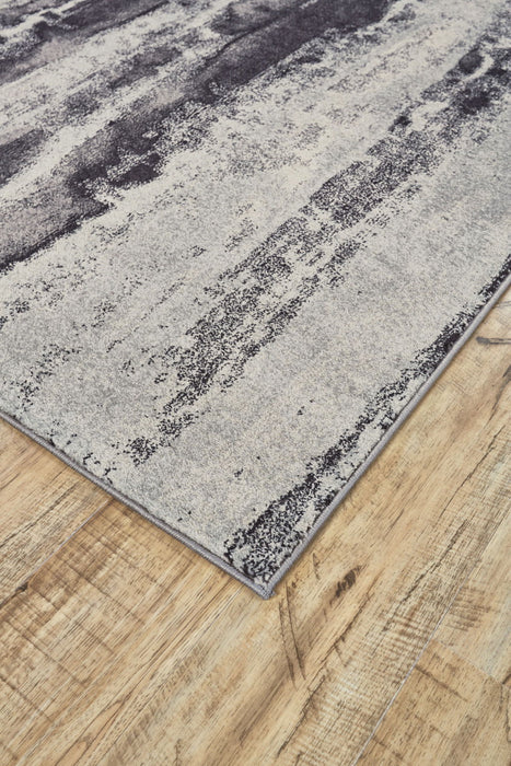 Abstract Stain Resistant Area Rug - Gray And Black - 10' X 13'