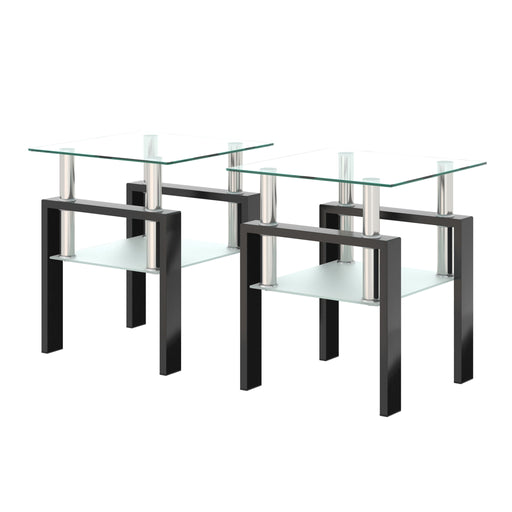 Modern Tempered Glass Tea Table, End Square Table For Living Room Home Essentials