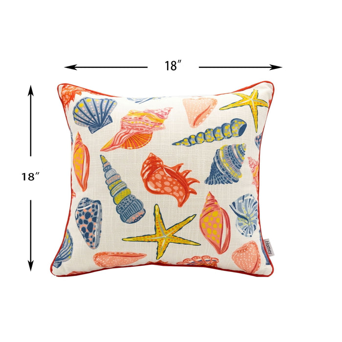 Square Coral Outdoor Pillows (Set of 2) - Multi Daily Nest
