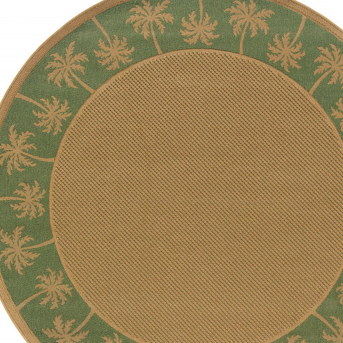 8' X 8' Round Stain Resistant Outdoor & Indoor Area Rug - Beige