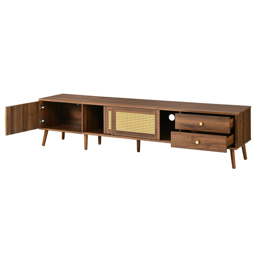 TV Stand With Storage Cabinets - Natural Hearth and Haven