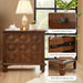 Nightstand With Charging Station, 3 Drawer Bedside Table - Walnut Home Essentials
