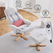 Upholstered Heated Massage 360° Swivel Accent Chair With Ottoman Home Essentials