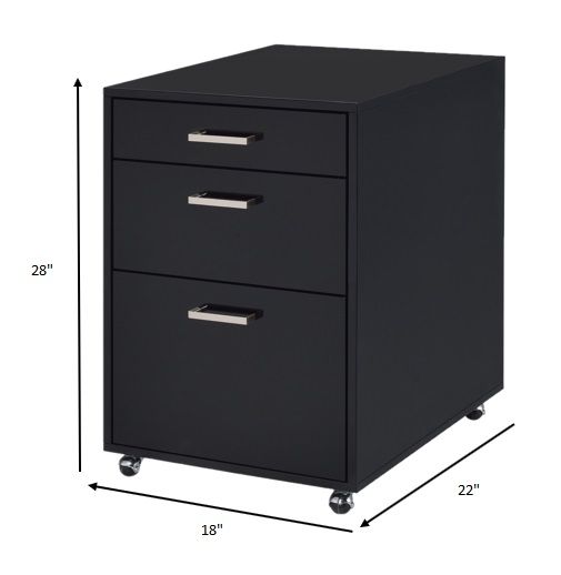 Standard Accent Cabinet With Three Drawers - Black
