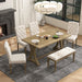 Dining Table Set With 4 Upholstered Chairs And Bench Hearth and Haven