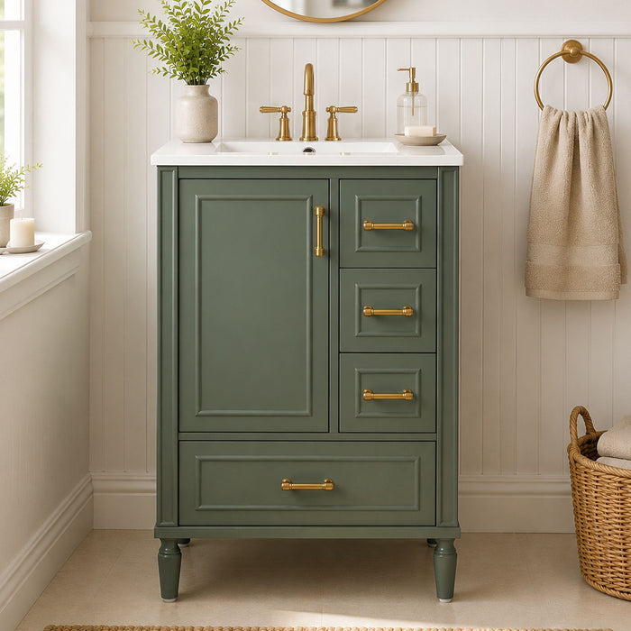 Modern Bathroom Vanity With Sink, Soft Close Doors, 3 Drawers Hearth and Haven