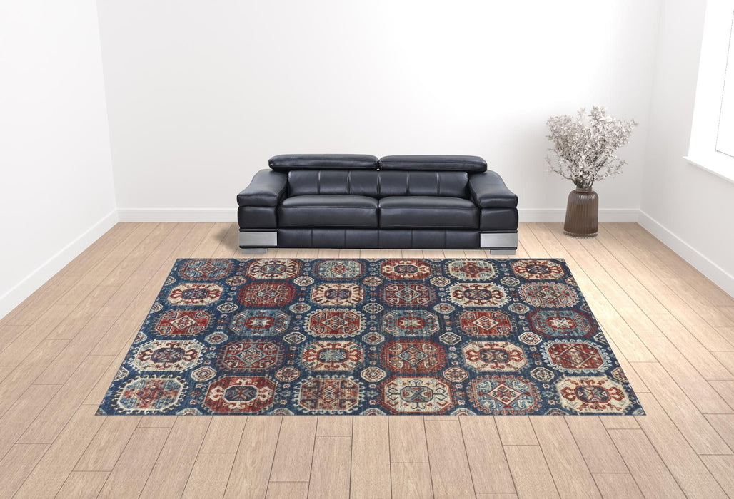 Abstract Power Loom Distressed Area Rug - 13' X 15'