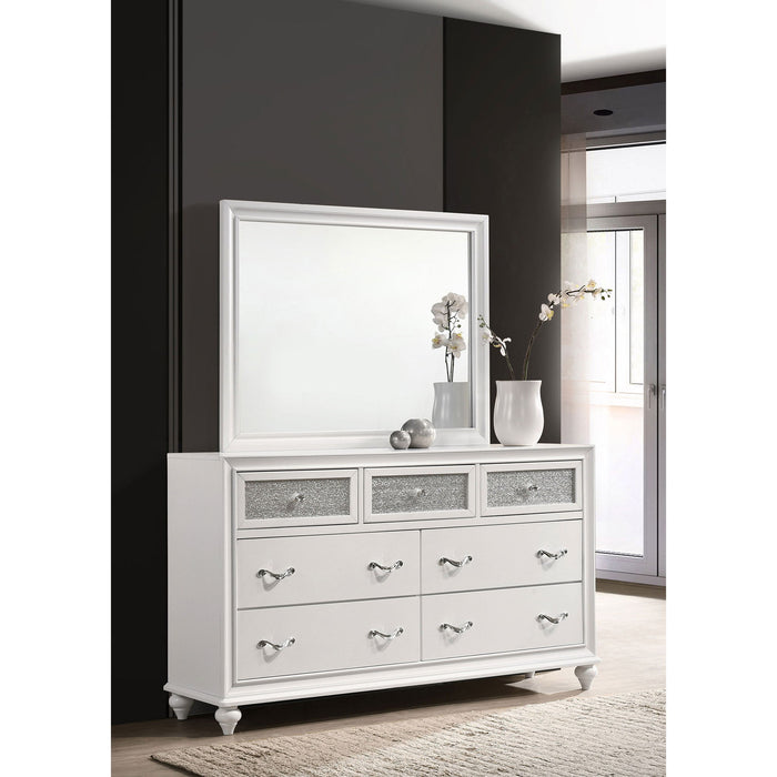 Randall - 7 Drawer Dresser With Mirror - White Furniture Max