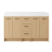 Double Sink Bathroom Vanity With 3 Drawers, Large Storage, Integrated Sink, Freestanding Cabinet, Soft Close Hardware - Glossy White / Light Oak Home Essentials