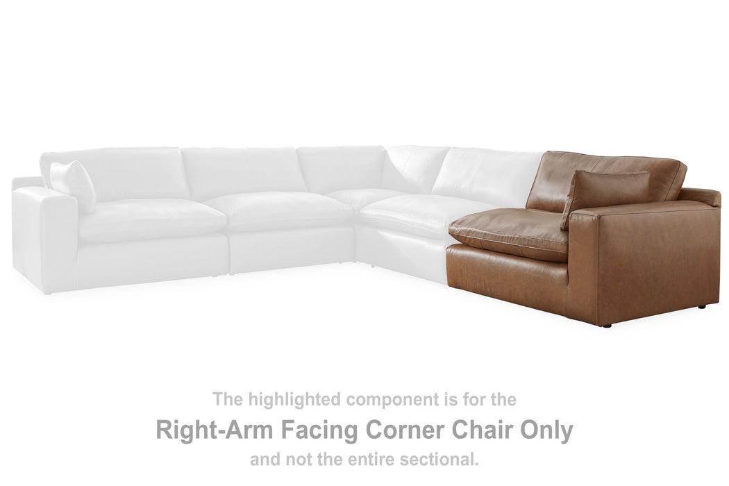 Emilia - Raf Corner Chair - Caramel Signature Design by Ashley®