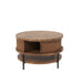 Flip-Top Round Coffee Table With Storage - Brown Home Essentials