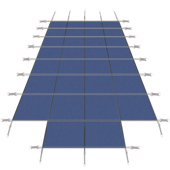 Pool Safety Cover, Fits 18 X 36Ft Rectangular Inground Winter Swimming Pools, High Strength Mesh - Blue