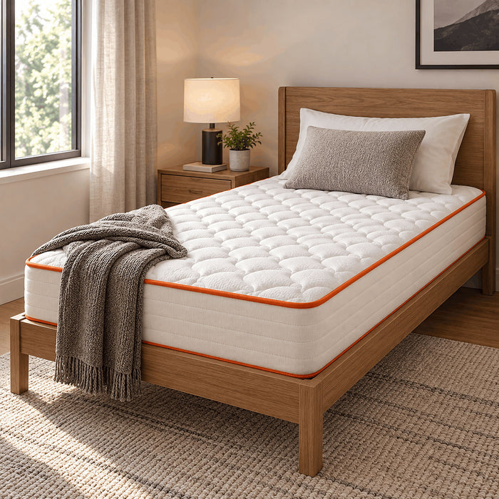 6" Medium Feel Comfort Foam Mattress With Textured Quilted Cover - White - Twin Daily Nest