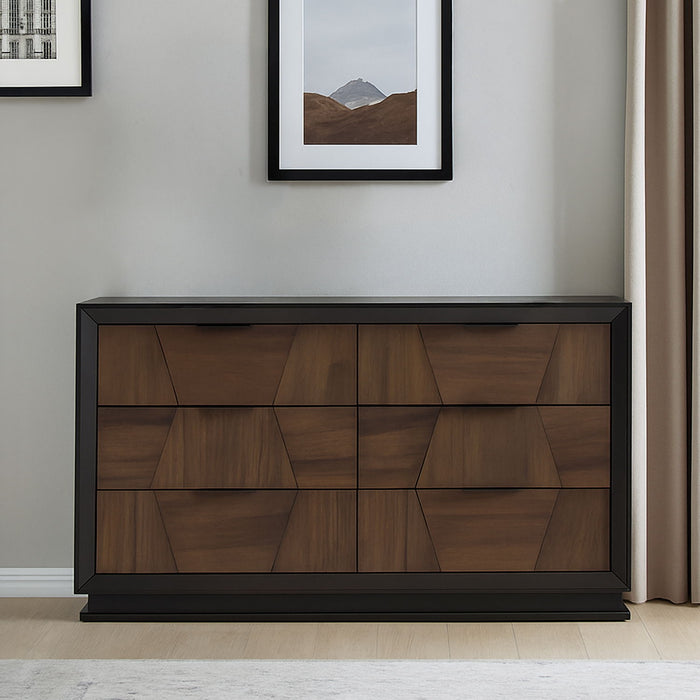 Houston - 6 Drawer Dresser - Walnut Matrix Furniture Group