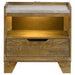 Packard - 1 Drawer Nightstand With LED Lighting And USB Charging - Oak Furniture Max