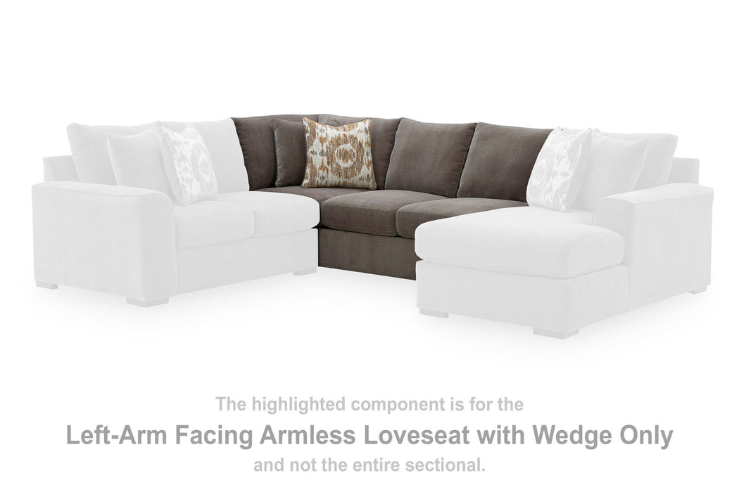 Larson Levee - LAF Armless Loveseat With Wedge - Espresso Signature Design by Ashley®