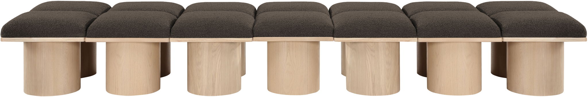 Pavilion - 14 Piece Modular Bench With Natural Base Meridian Furniture