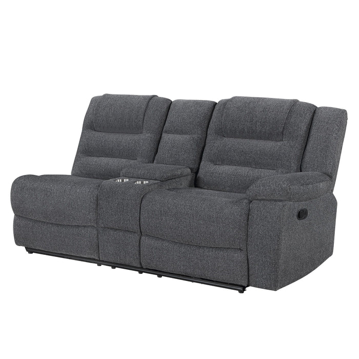 Redondo - Raf Console Loveseat With 1 Recliner - Dark Gray