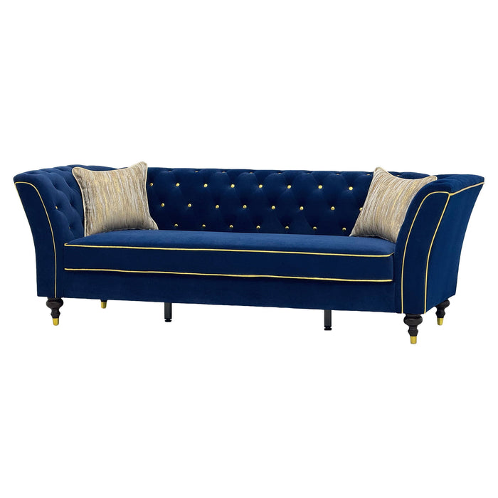 3 Person Sofa With Deep Seat, Tufted Backrest Home Essentials