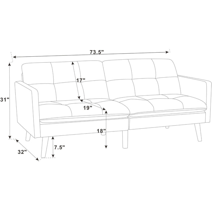 Easy Convert Futon Sofa With Tufted Back And Seat Home Essentials