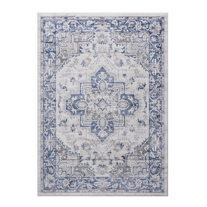 8' x 10' Oriental Non-Shedding Living Room Bedroom Dining Home Office Stylish And Stain Resistant Area Rug - Blue / Gray