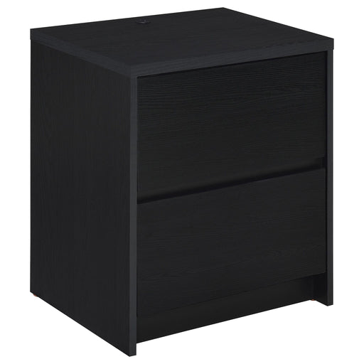 Geary - 2 Drawer Nightstand With LED Lights And USB Charging Ports Furniture Max