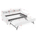 Upholstered Sofa Bed With LED Lights, Storage Headboard, Foldable Trundle & Wireless Charging Home Essentials
